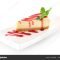 cheesecake with mint leaves on white background